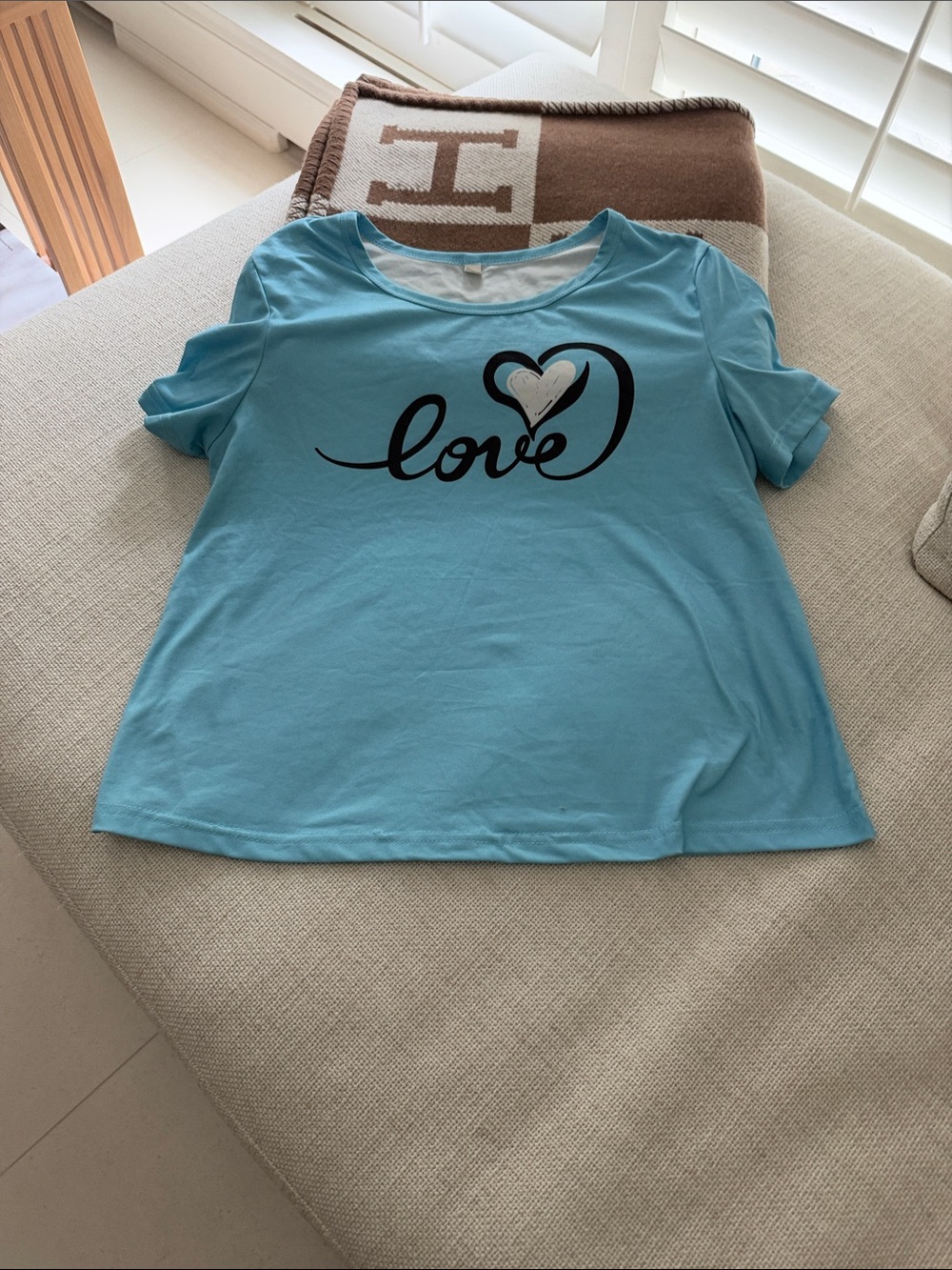 Blue 'Love' Graphic Women's Tee